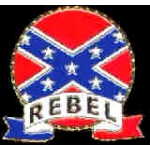 CONFEDERATE REBEL EMBLEM PIN